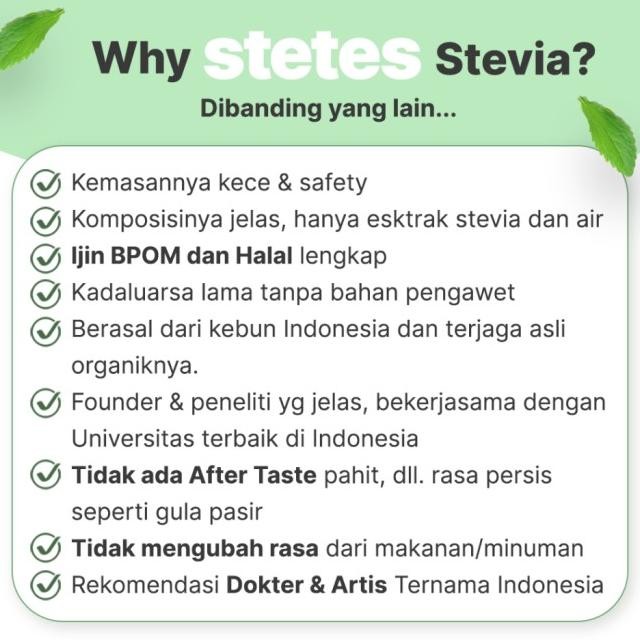 

Stetes Stevia Natural Sweetener - 30 Ml Pemanis Ala Alternatif Gula 0 Kal