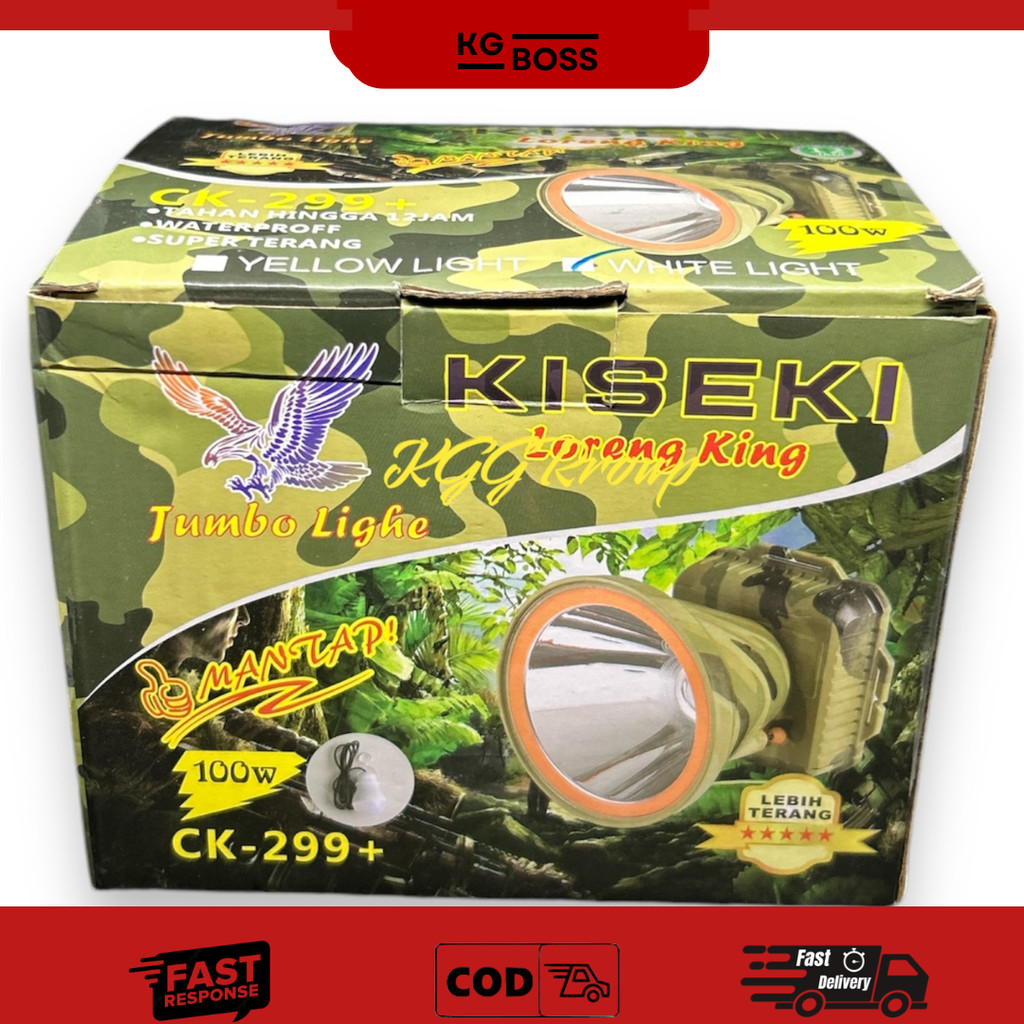 KISEKI SENTER KEPALA 100W CK 299+ PUTIH HEADLAMP KISEKI CK 299 PLUS 100W