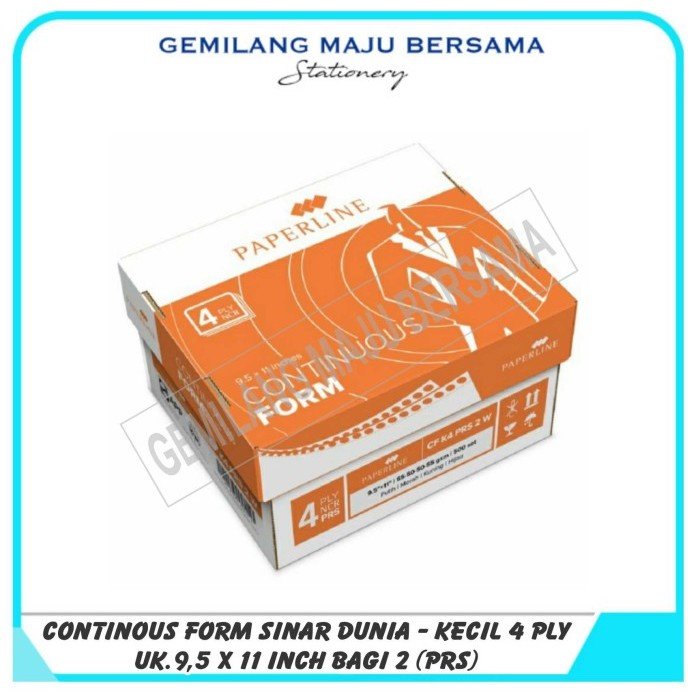 

Continuous Form / Kertas Komputer Paperline/PPL 9,5" x 11" 4PLY :2 PRS