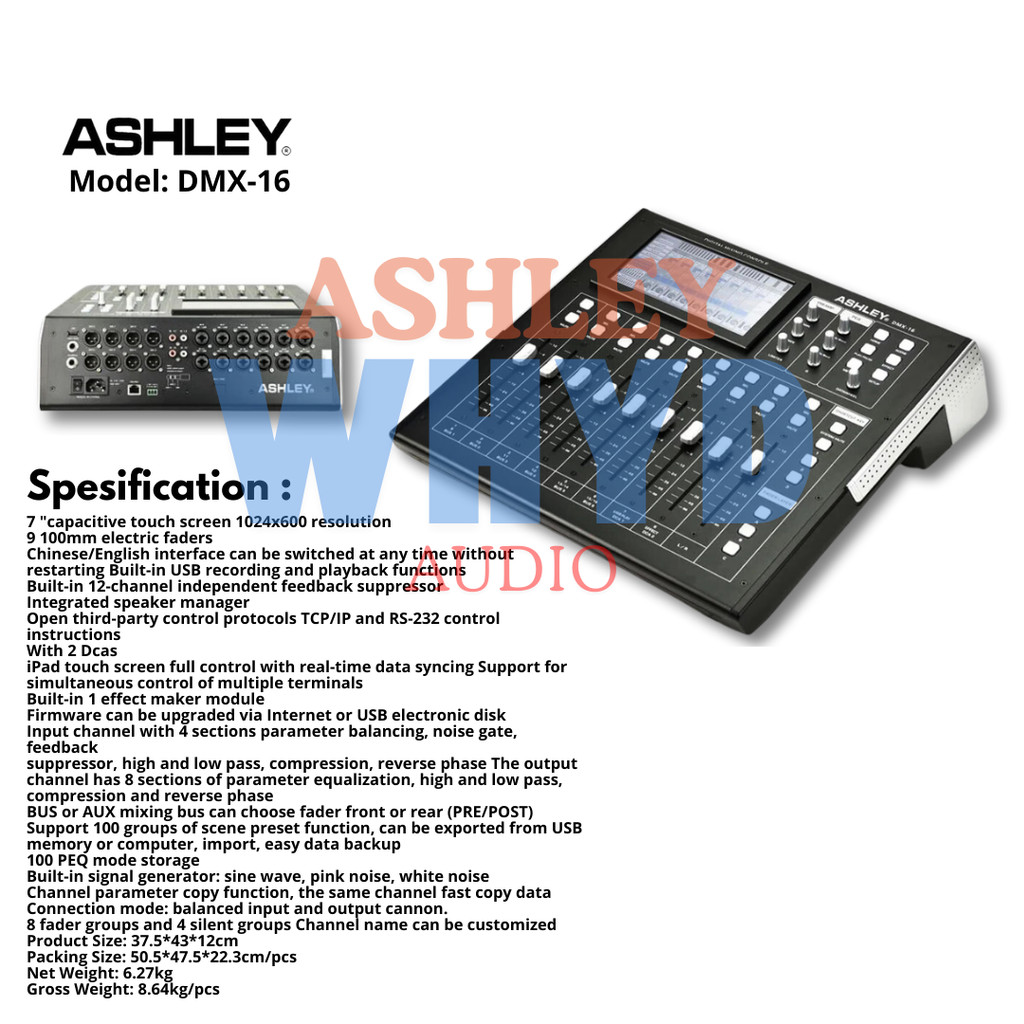 ORIGINAL DIGITAL MIXER 16 CHANNEL ASHLEY  DMX-16