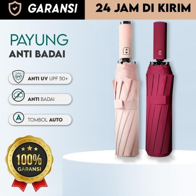 PAYUNG LIPAT JUMBO 12 JARI OTOMATIS ANTI UV UKURAN BESAR KUAT KOKOH