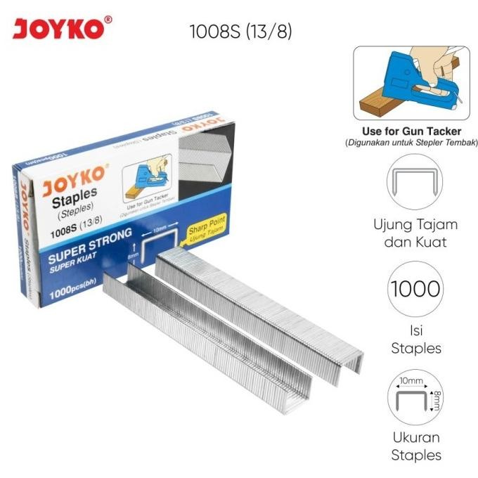 

TERSEDIA REFILL STAPLES / ISI STAPLER / GUN TACKER JOYKO 1008S (13/8)