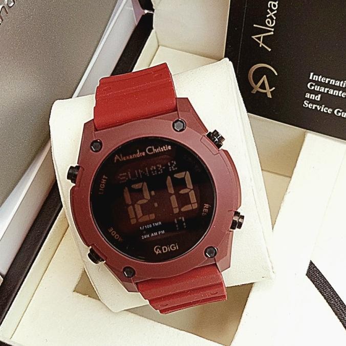 JAM TANGAN PRIA ALEXANDRE CHRISTIE AC9376 AC 9376 MERAH FULL RED ORI