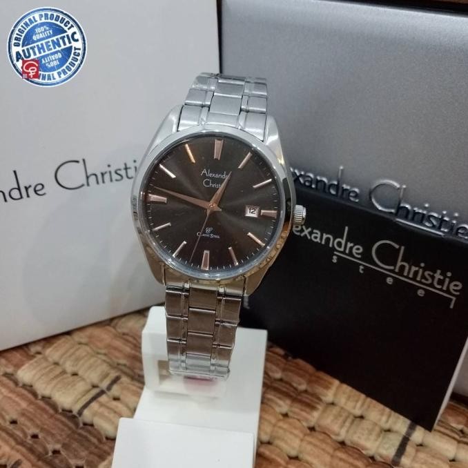 ALEXANDRE CHRISTIE AC8515 AC 8515 SILVER FONT ROSEGOLD JAM WANITA