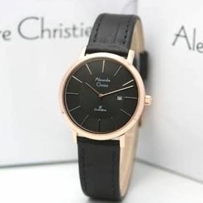 ALEXANDRE CHRISTIE AC8599 AC 8599 WANITA BLACK ROSE GOLD JAM TANGAN