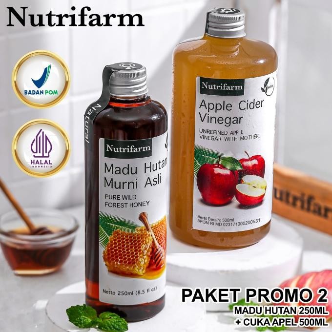 

NUTRIFARM PAKET CUKA APEL 500 ML DAN MADU HUTAN 250 ML