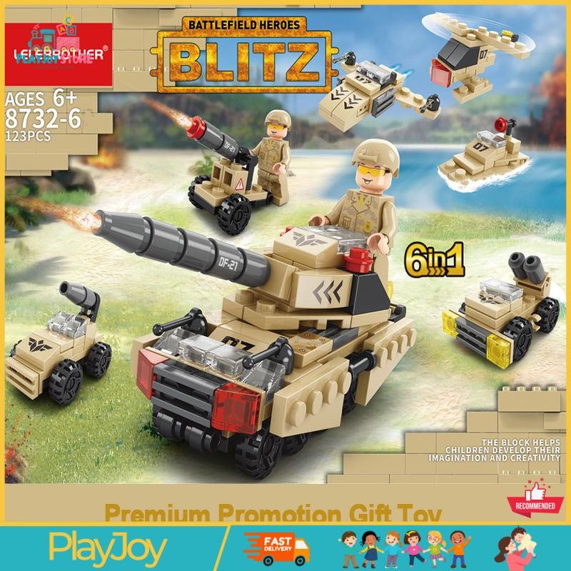 Mainan Balok Susun Battlefield Hero 6in1 LEGO 123 Bricks - 8732-6
