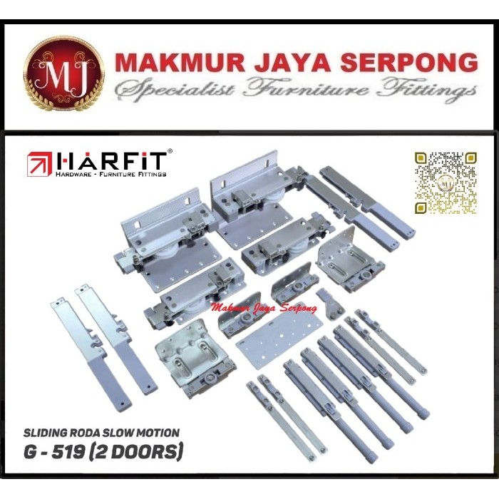 Produk Ready Roda G-519 2D Harfit Sliding Door Slowmotion Roda Pintu Geser Lemari