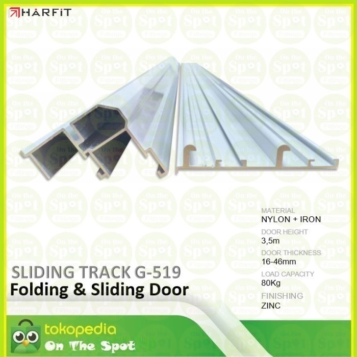 Produk Ready RODA PINTU LEMARI GESER SLIDING DOOR G519 HARFIT 3D - REL 3,5 M SD 050 V SLOWMOTION