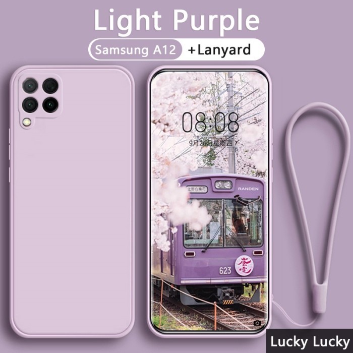 Case Samsung A12 2021 Tali Cover Silikon Casing Soft Case Handphone