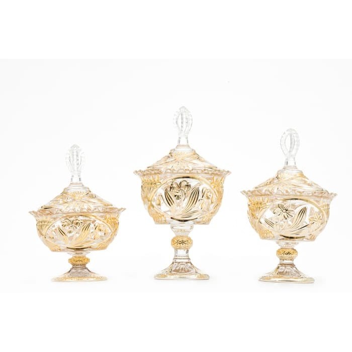 READY 3 PCS TOPLES KUE KACA KRISTAL CANTIK ANTIK MEWAH / 1 SET TOPLES