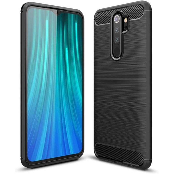 Armor Carbon TPU Case Xiaomi RedMi Note 8 Pro - Casing Black Soft Ori