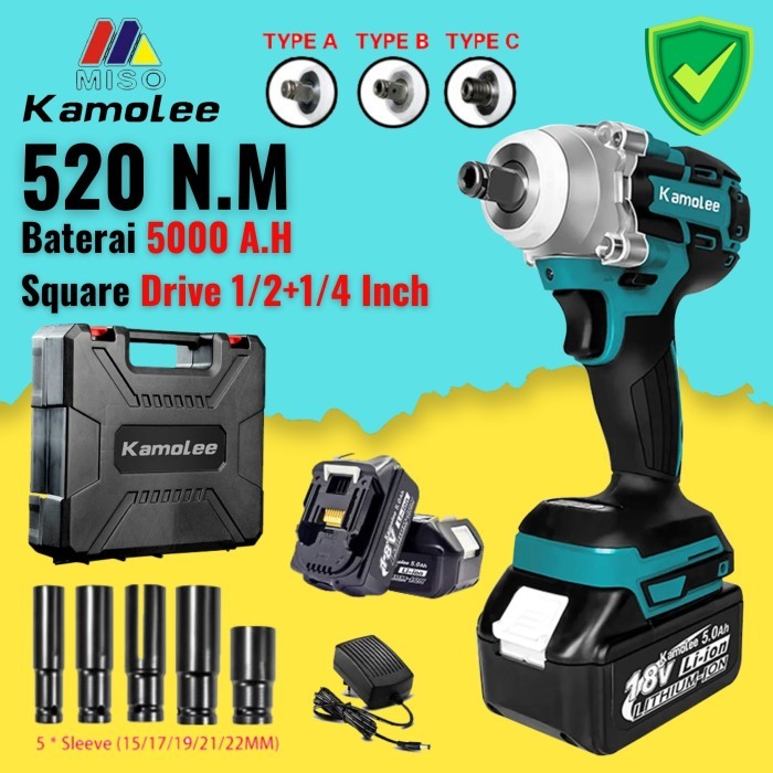 Kamolee - Cordless Electric Impact Wrench-Impact Drill-DTW285/520N.M