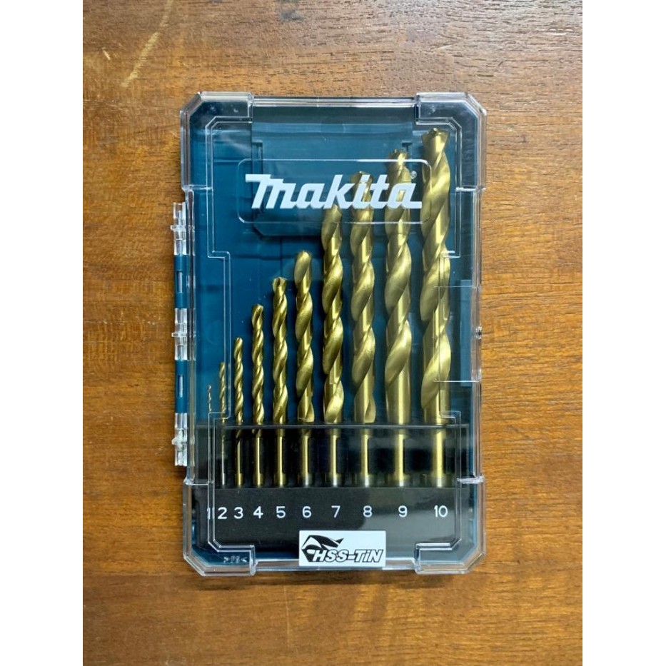 Mata Bor Besi HSS-TIN MAKITA Set 10 Pcs ukuran 1-10 mm ASLI ORIGINAL