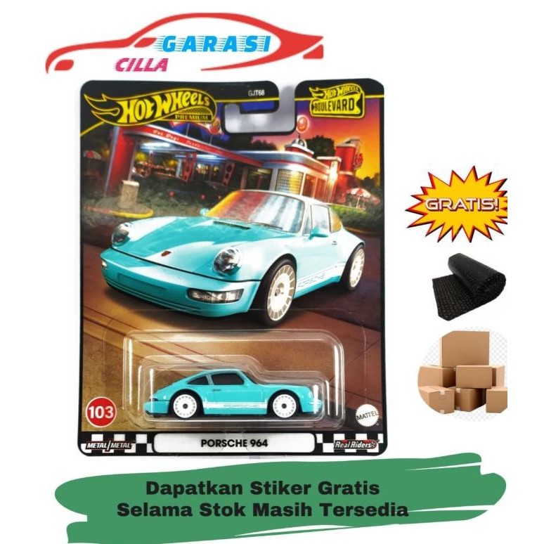 Hotwheels premium Boulevard Porsche 964 Hot Wheels Ban Karet