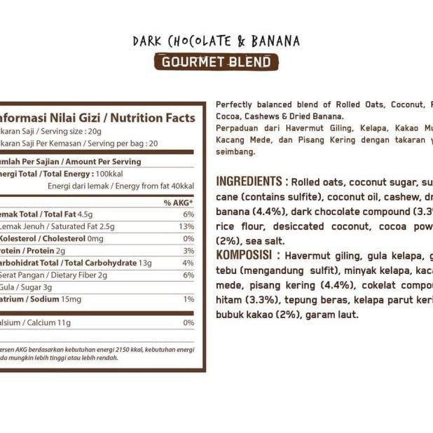

Granola Creations Dark Chocolate And Banana 400 Gr