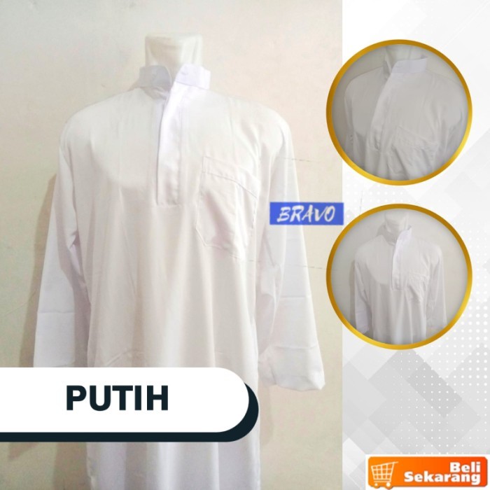 TERLARIS Gamis Putih Polos Gamis Pria Panjang Jubah Pria Putih Baju Haji Gamis