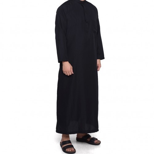 LARIS Baju koko Jubah Gamis pakistan muslim Pria laki hitam polos the matrix - M