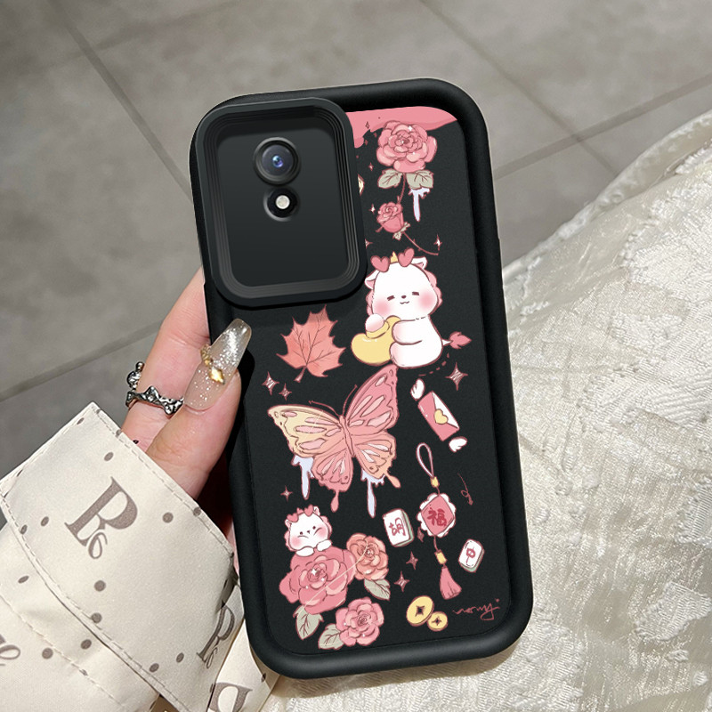 Casing Hp VIVO Y02 VIVO Y02A VIVO Y02T Case Casing HP Kesing pola kupu-kupu bulan Softcase lunak bar