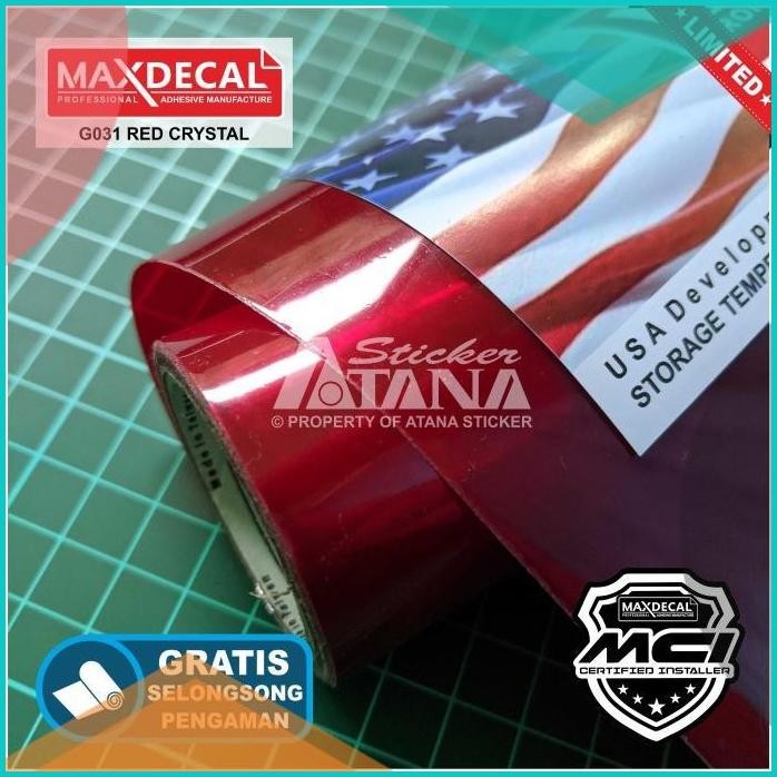 Skotlet Merah Transparan Maxdecal Stiker Hybrid Smoke Tembus Bening 1