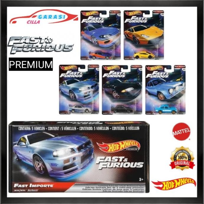 Hotwheels Diecast Set Pemium Fast & Furious Fast Imports Box Segel
