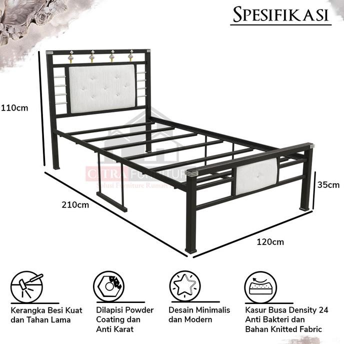 Ranjang besi minimalis 120x200