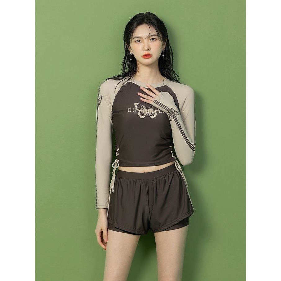 Women's Long-Sleeved Sun Protection Conservative Swimsuit Swimming Pool Special Sports Swimsuit