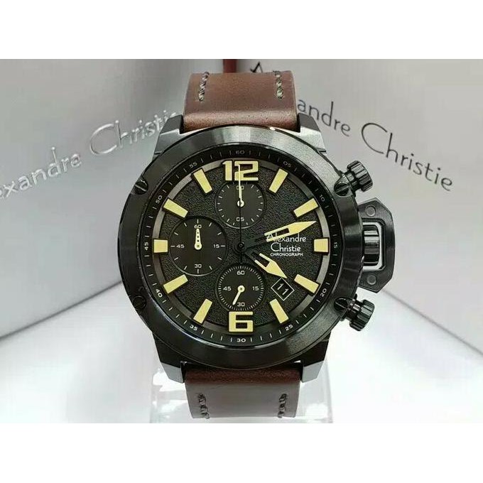 ALEXANDRE CHRISTIE AC6487 MC AC 6487 BLACK PRIA JAM TANGAN ORIGINAL