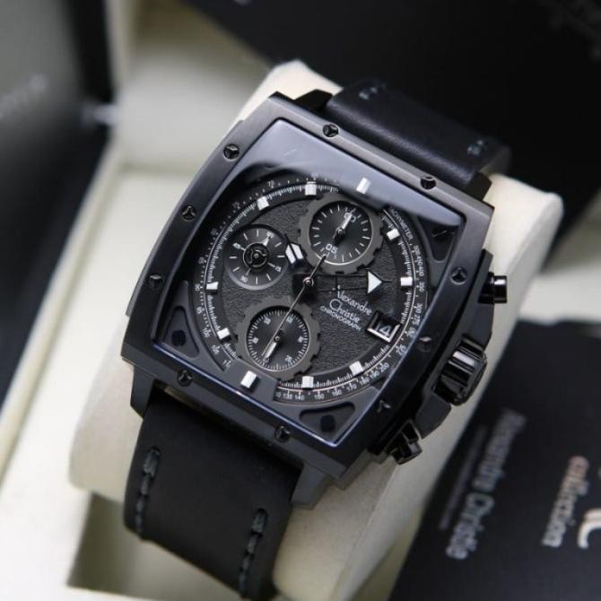 ALEXANDRE CHRISTIE AC6376 AC 6376 Kulit BLACK JAM PRIA ORIGINAL