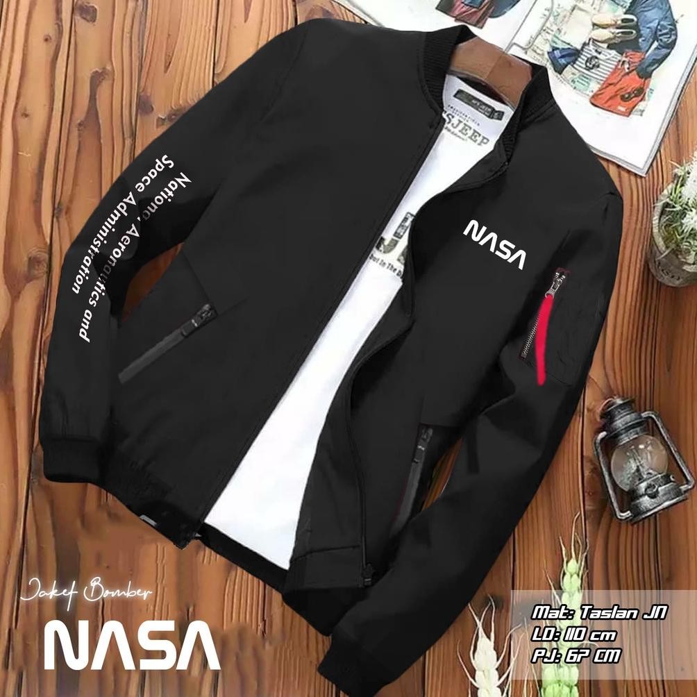 Jaket Pria Bomber Nasa Bordir Motor Parasut Jacket Boomber Kekinian Jaket Motor
