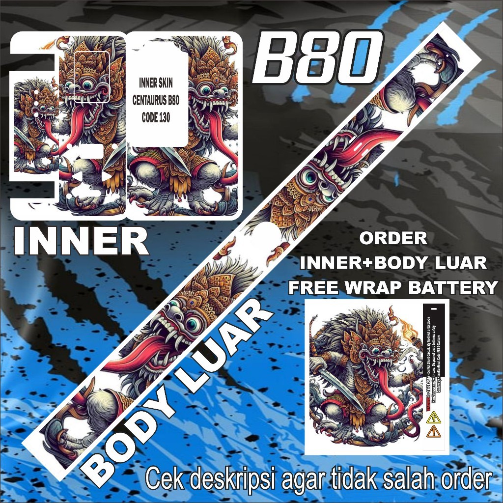 

Wrap* Stiker B80 Part2 130 Wrap Skin Stiker Garksin CUSTOM Gratis (2pcs)