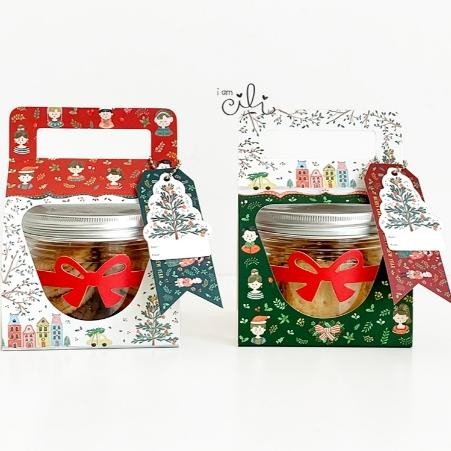 

(BOX JAR 400 ml NATAL ) kotak kue kering toples tabung 400ml natal christmas (ISI 10)