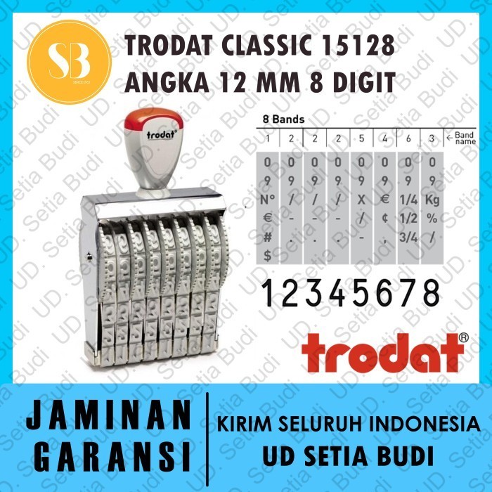 

Stempel Trodat Classic 15128 Angka / Numbers 12 mm 8 digit