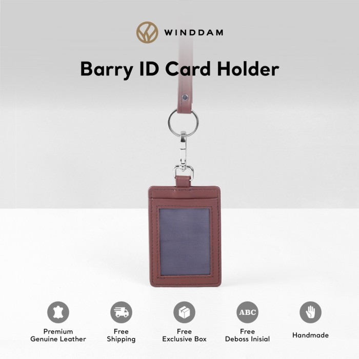 

WINDDAM - ID Tag Name Tag ID Card Holder Kulit Asli - Barry Diskon