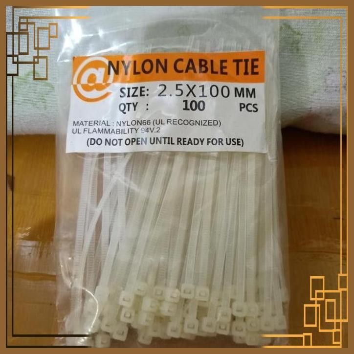 

[JA55] TALI TIS/KABEL TIS/CABLE TIS PUTIH 10CM (2.5 X 100MM) ISI 100 PCS