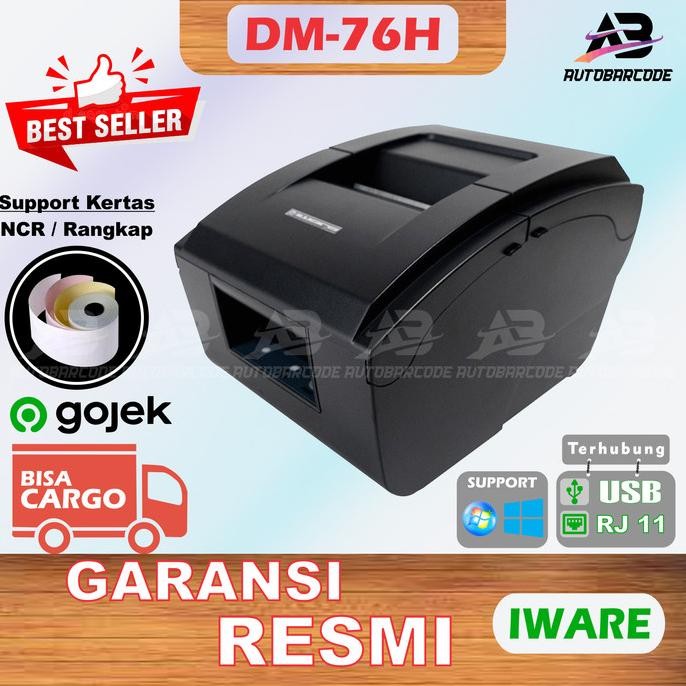 TERMURAH - PRINTER KASIR/PRINTER STRUK 76 MM DOT MATRIX IWARE DM-76H USB