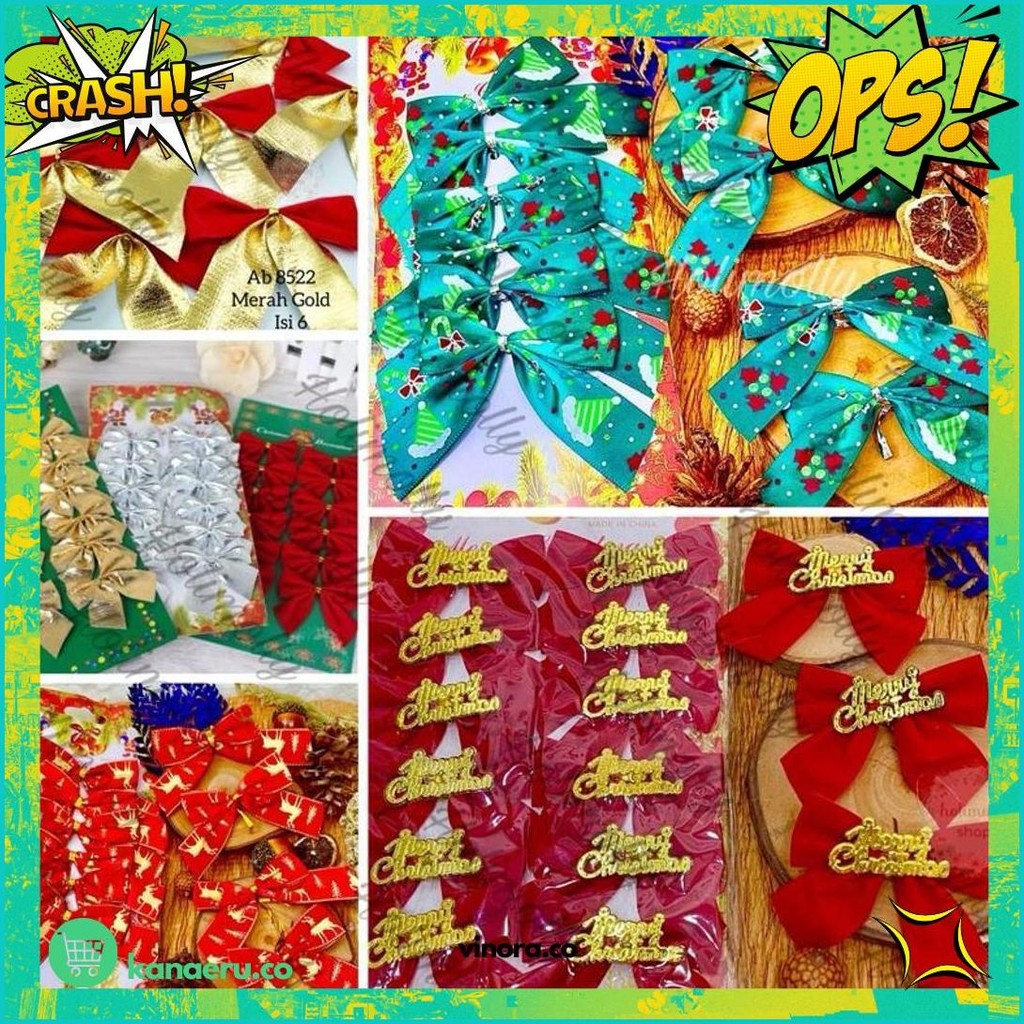

Pita Pohon Natal - Dekorasi Hiasan Gantungan Pita Lonceng Pohon Natal Bisa Untuk Hampers Gift Box Cod