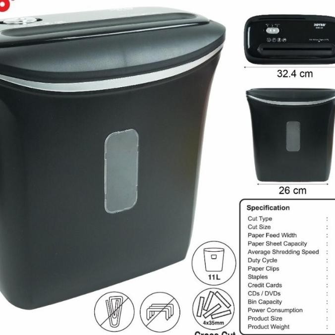 

TERSEDIA JOYKO SHD-02 CROSS CUT PAPER SHREDDER / MESIN PENGHANCUR KERTAS SHD02