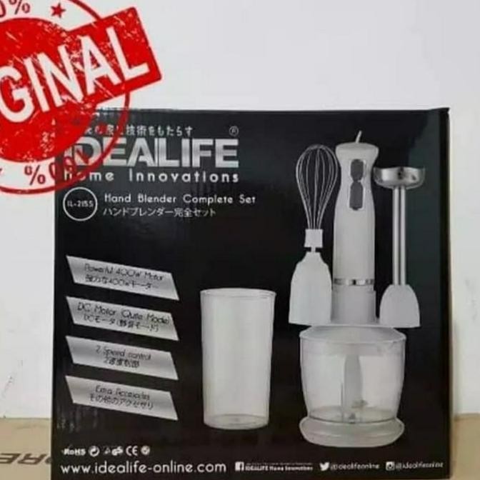 

TERSEDIA IDEALIFE IL-215S ORI - HAND BLENDER CHOPPER MIXER COMPLETE MINI SET
