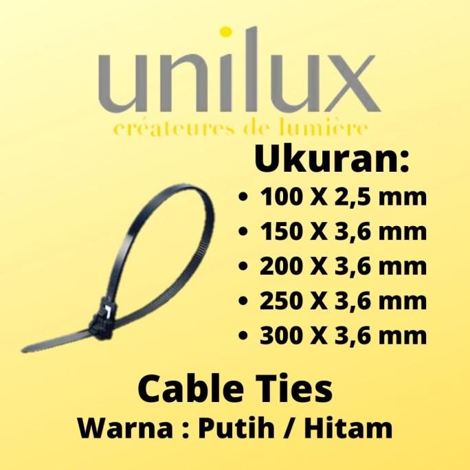 

Tali Ripet / Kabel ties / Cable tie UNILUX 250x3.6mm / 25CM