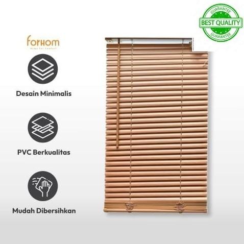 1 TIRAI GULUNG JENDELA/PVC BLIND VENCTIAN UKURAN 90X180CM - COKELAT (BEST QUALITY) 1411T