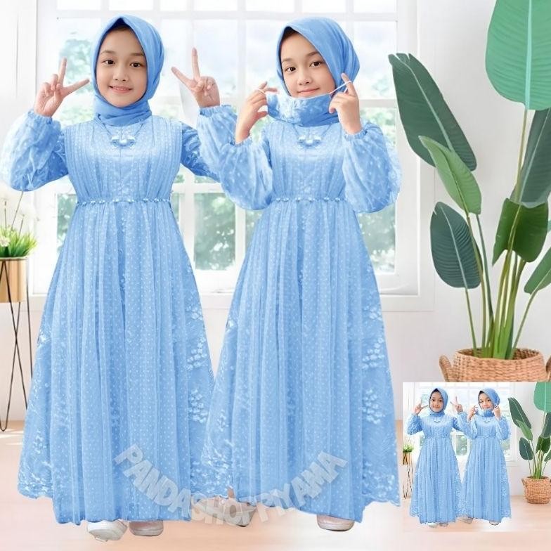 Liora Dres Pesta Anak Gas Brukat Tile Remaja Gas Anak Preum