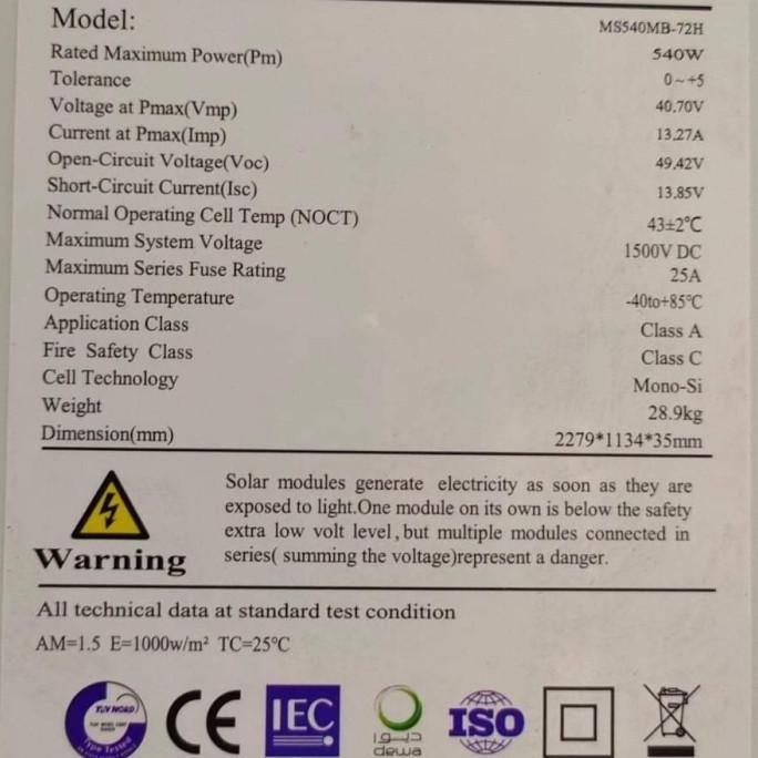 [ Rd ] Panel Surya Maysun 450Wp 500Wp 510W 530Wp 540Wp Mono Halfcell Mbb  Ready