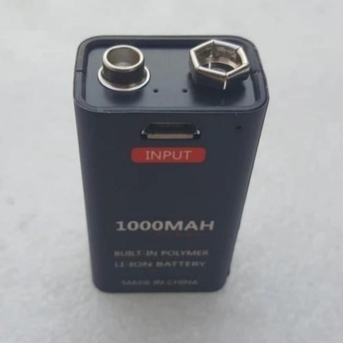 Battery Kotak 9V 1000Mah Rechargeable Usb Isi Ulang