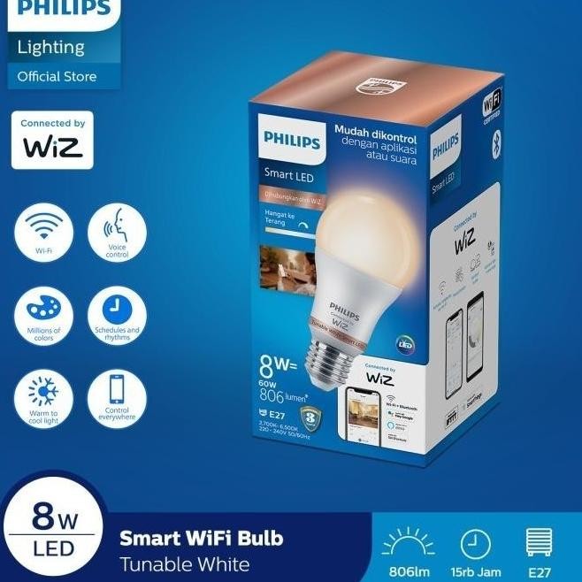 

TERSEDIA LAMPU LED PHILIPS SMART WIFI TUNABLE WHITE 8W 8 WATT