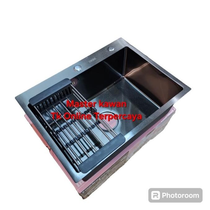 Paket Kitchen Sink INOBE 6045 BLACK TIRISAN TARIK /Sink INOBE 6045 HITAM