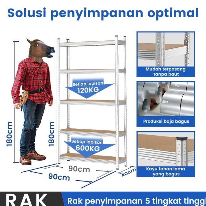 Rak Besi Susun Serbaguna rak aquarium rak buku kayu rak gudang