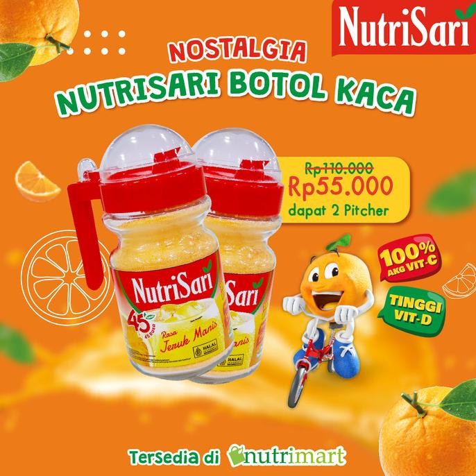 

MURAH Twin Pack NutriSari Nostalgia Jeruk Manis Pitcher 300g - Botol Kaca