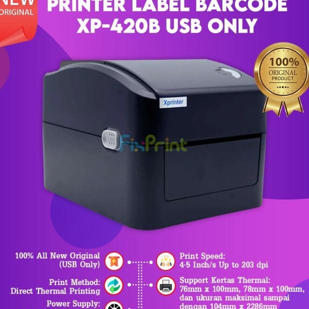 Xprinter Barcode Printer Thermal Xp-420B / Bi-420B Xp420B Bi420B 110Mm