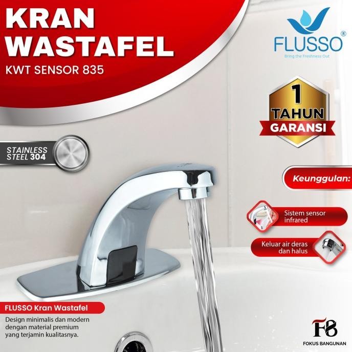 Flusso Kran Wastafel Sensor Otomatis / Keran Wastafel Tanpa Listrik